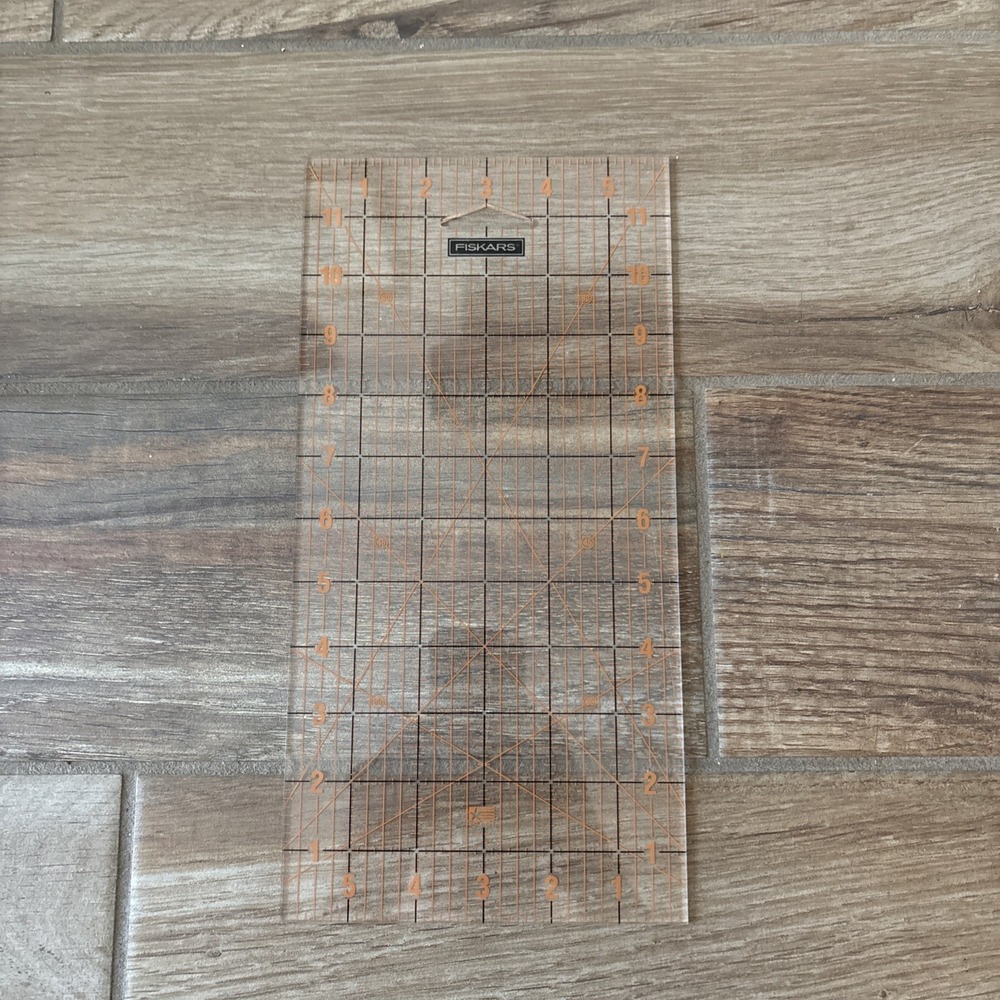 Fiskars 12" X‎ 6" Acrylic Quilting Ruler, Used